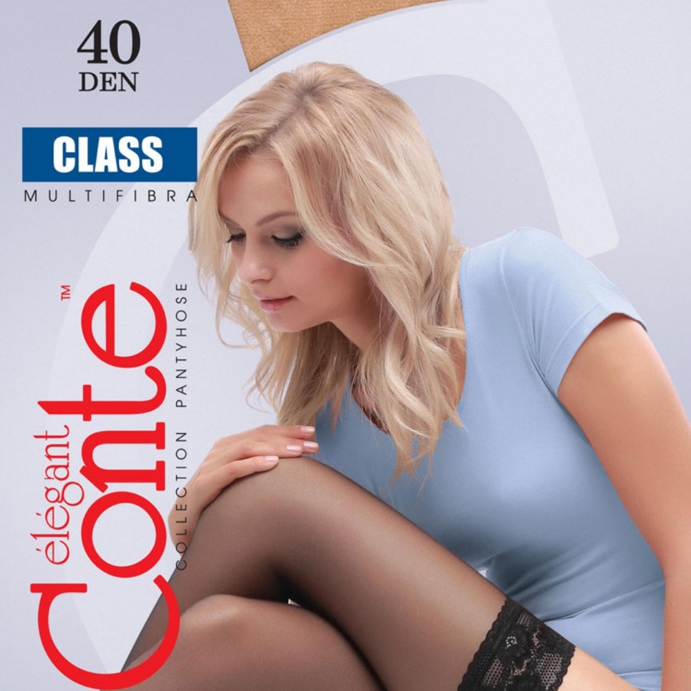 Conte Class 40 Den - Elegant Thick Stockings for Women (8С-91СП)